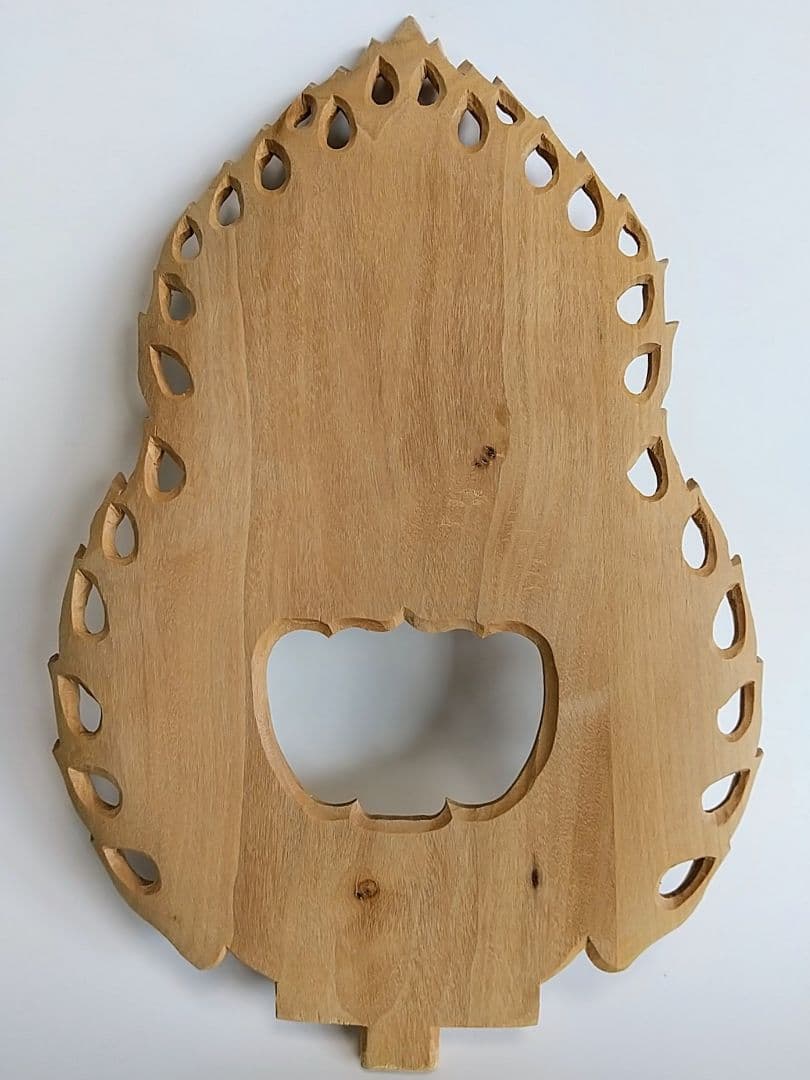 光背(3.5寸坐像用)#429 透し彫 火焔 ◆白檀 木彫 仏像付属品