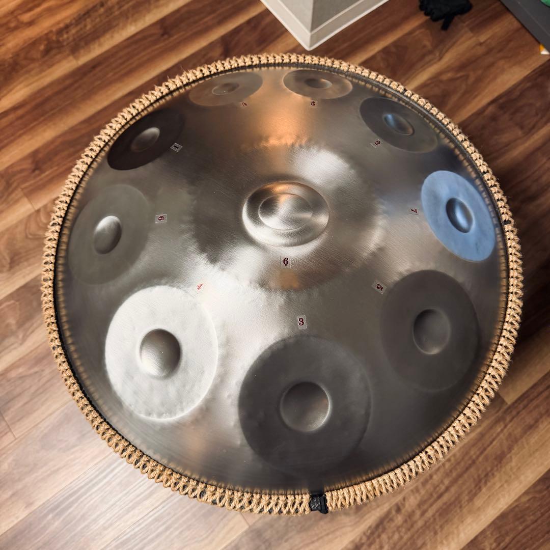 ハンドパン 10音 Dマイナー 約56cm ステンレス製 ケース・スタンド付