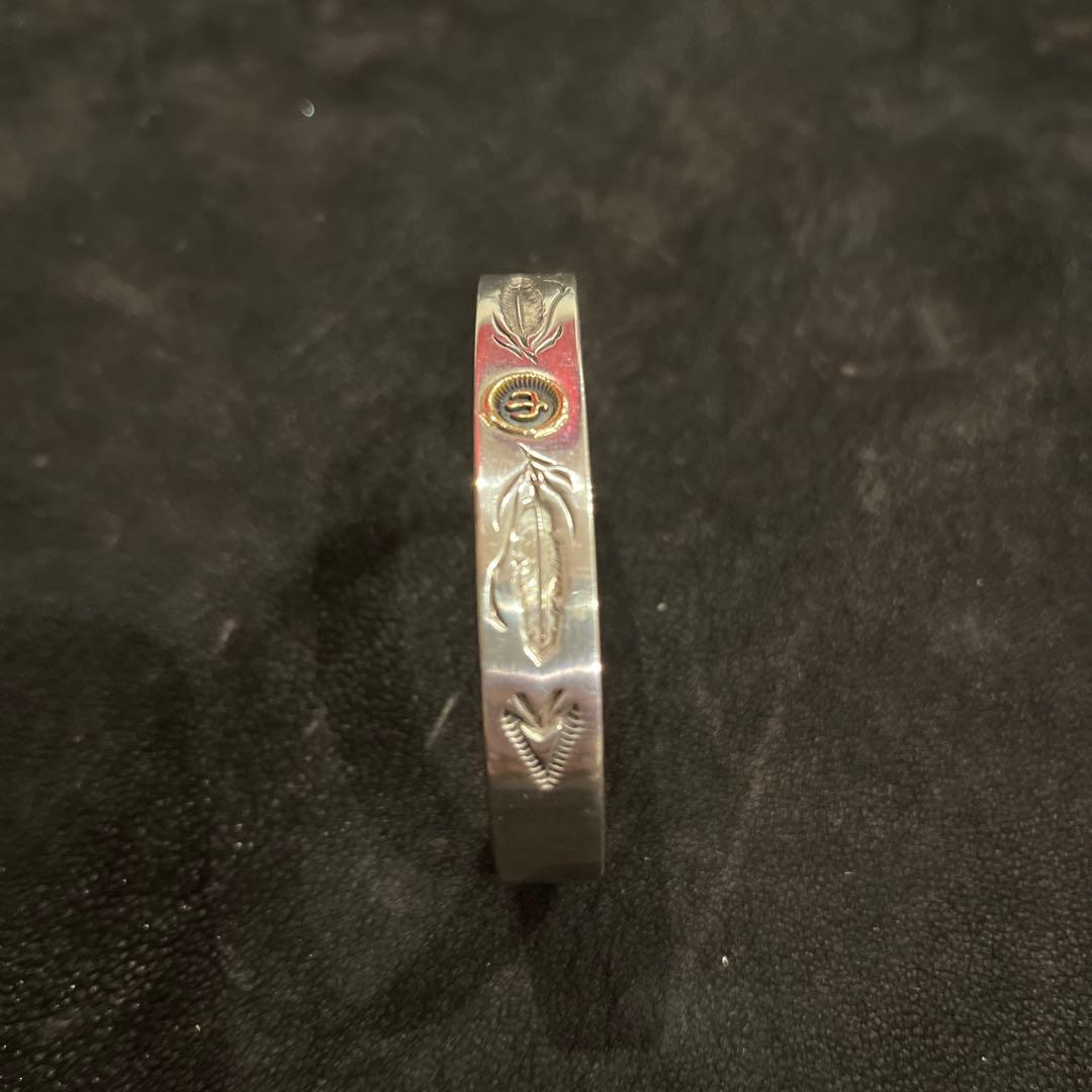 レザーアンドシルバーアクト バングル シルバー 18k インディアン