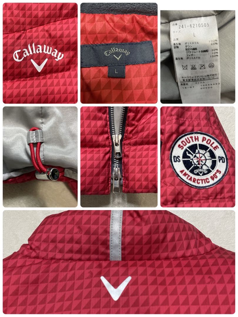 【美品】Callaway ダウン　ジャケット　ベスト　ドローコード　2way