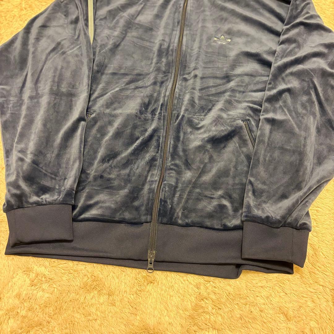 adidas アディダス ベロアトラックジャケット トレフォイルロゴ ブルー