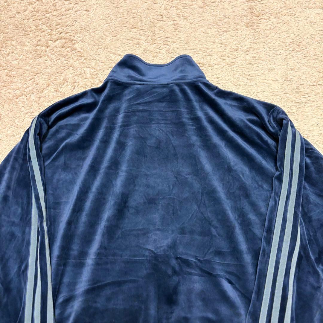 adidas アディダス ベロアトラックジャケット トレフォイルロゴ ブルー