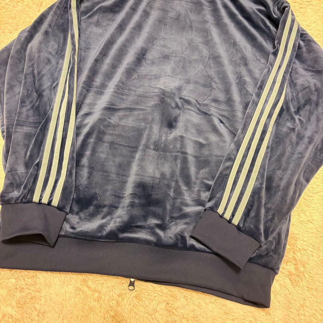 adidas アディダス ベロアトラックジャケット トレフォイルロゴ ブルー