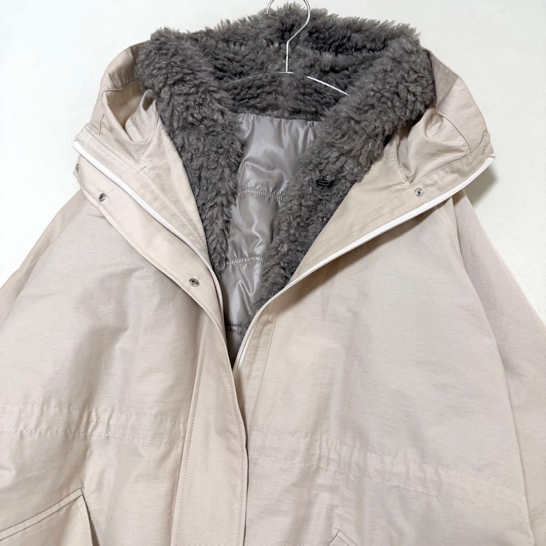 新品✨ダーマコレクション✨2wayフーデットコート　ボアライナー付き　Lサイズ