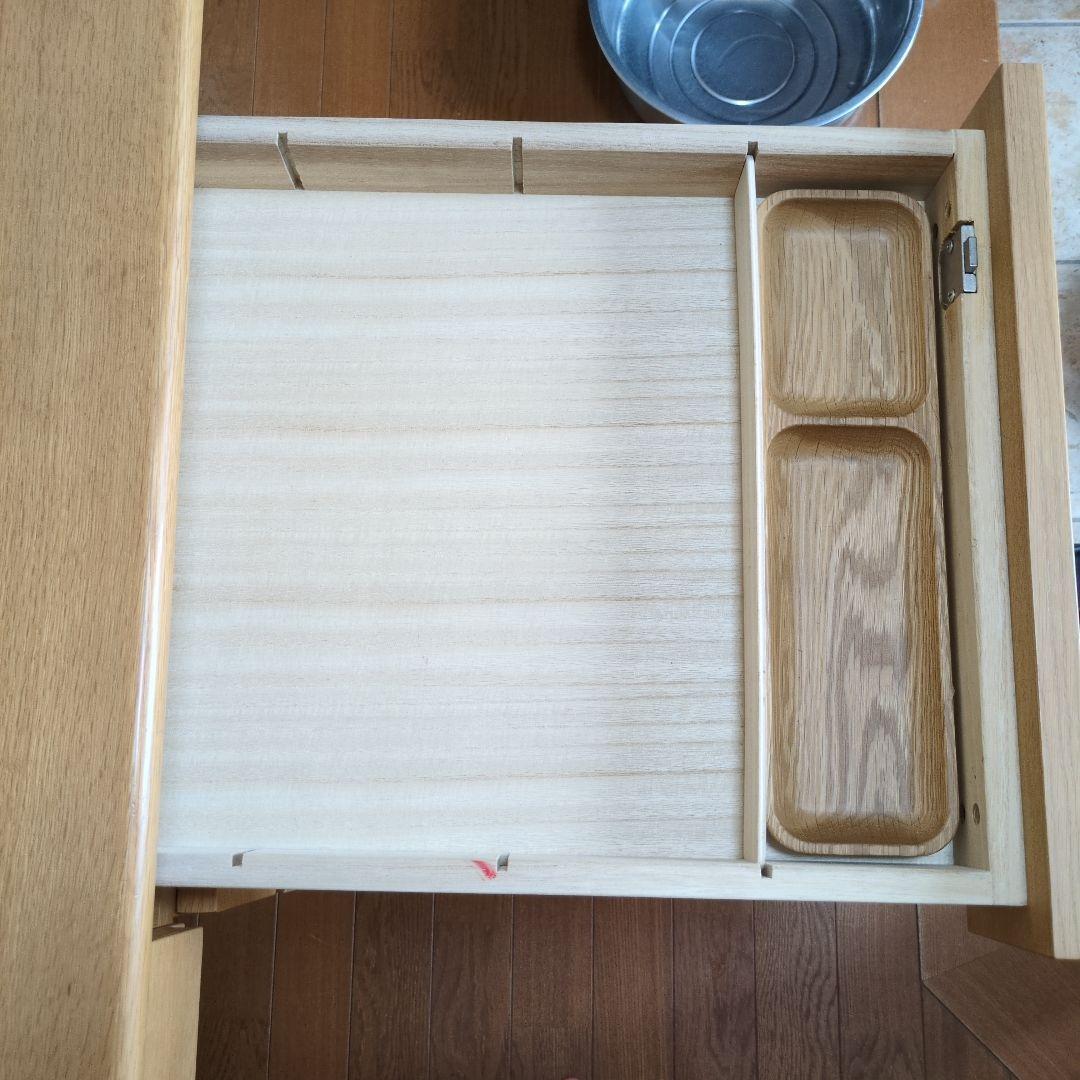 木製シンプルデスク 引き出し2つ付き　勉強机　ヒカリサンデスク