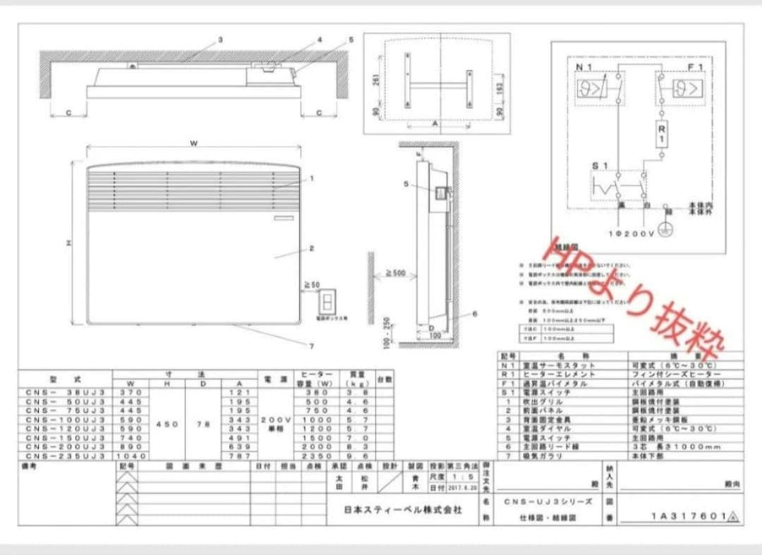 スティー ベル エルトロン パネルヒーター NS120 UJ3 238479