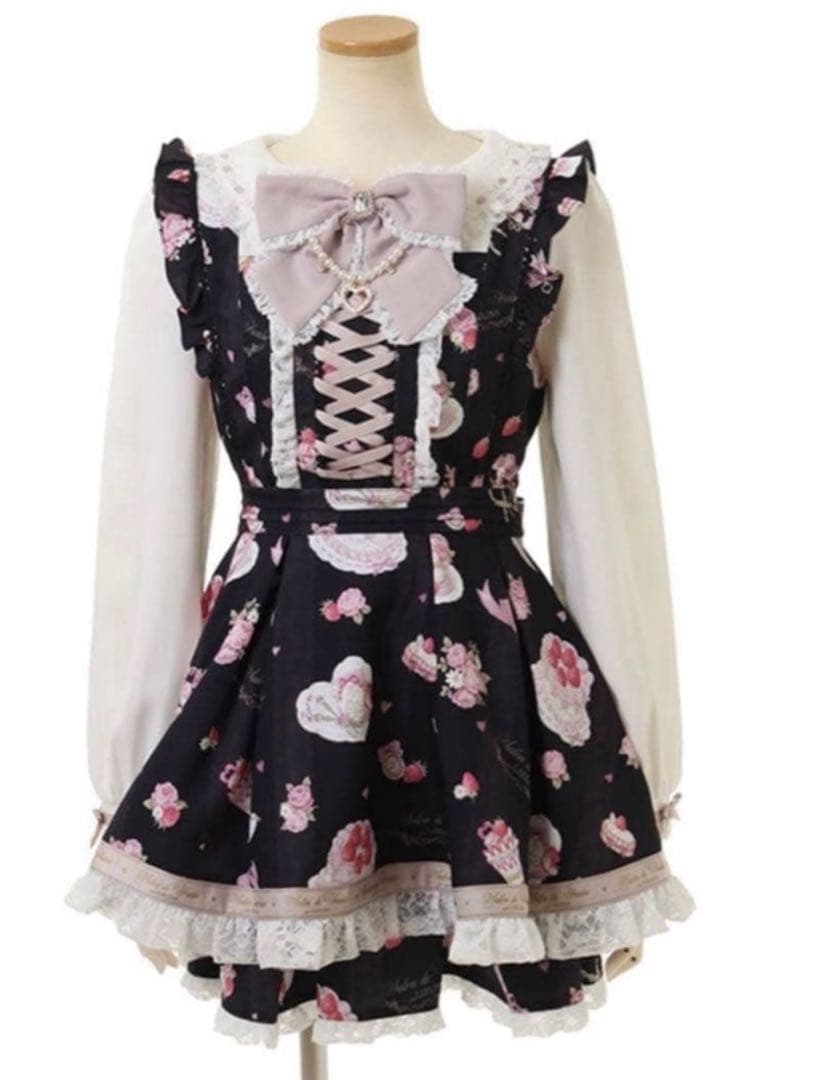 LIZLISA salon de fraise柄 セットアップ ブラック