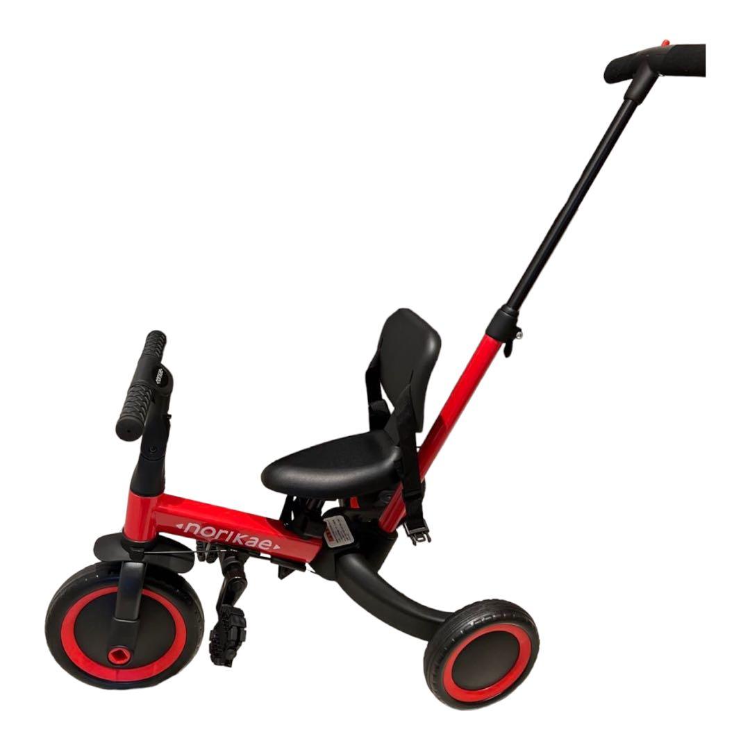 のりかえ三輪車CX レッド 押し棒付き - メルカリ