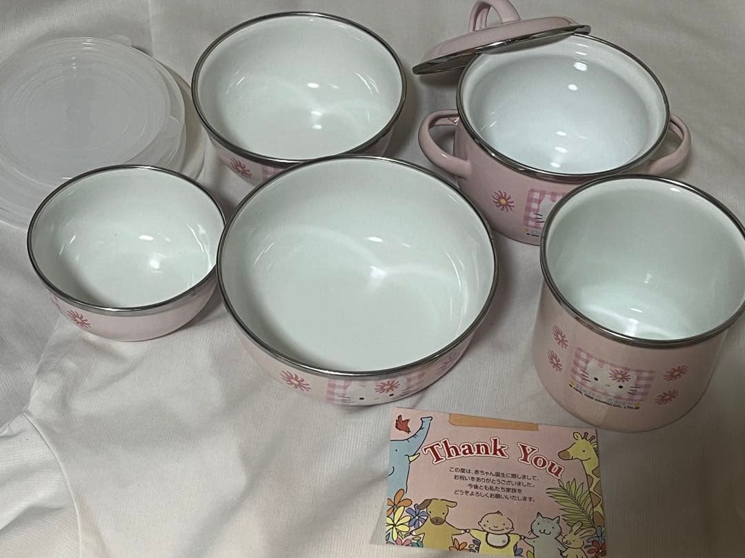 【新品未使用】レトロ　キティ　ホーローストッカーセット　5点