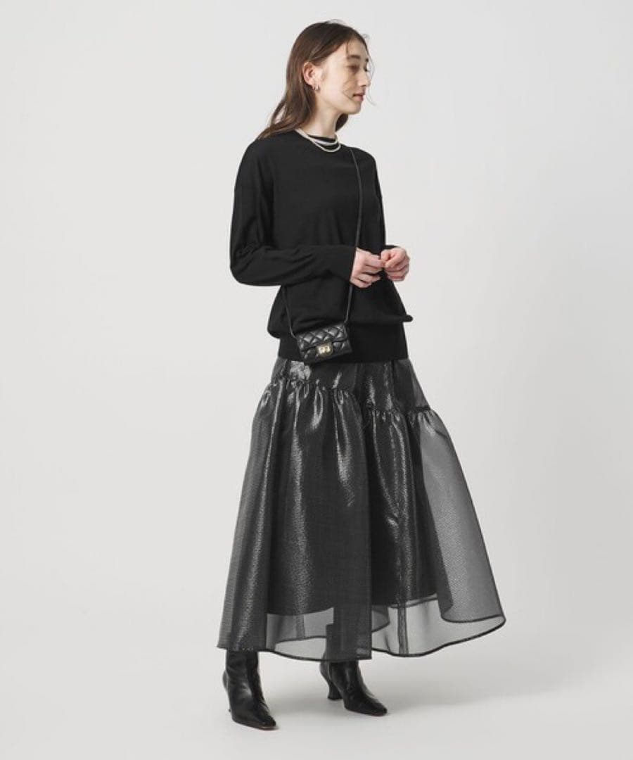 新品 2025 ユナイテッドアローズ スケルトン シャインジャカード スカート