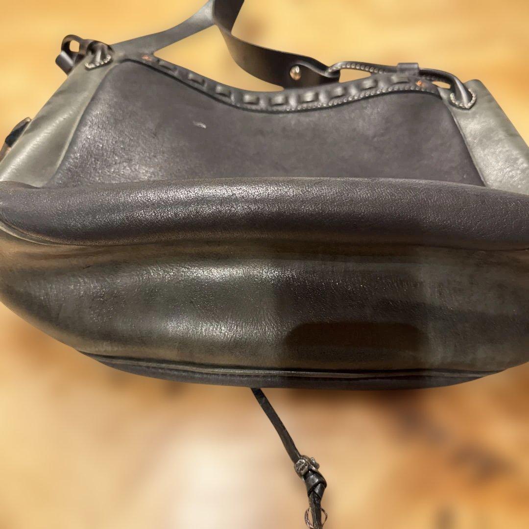 Lucchese レザーショルダーバッグ 黒