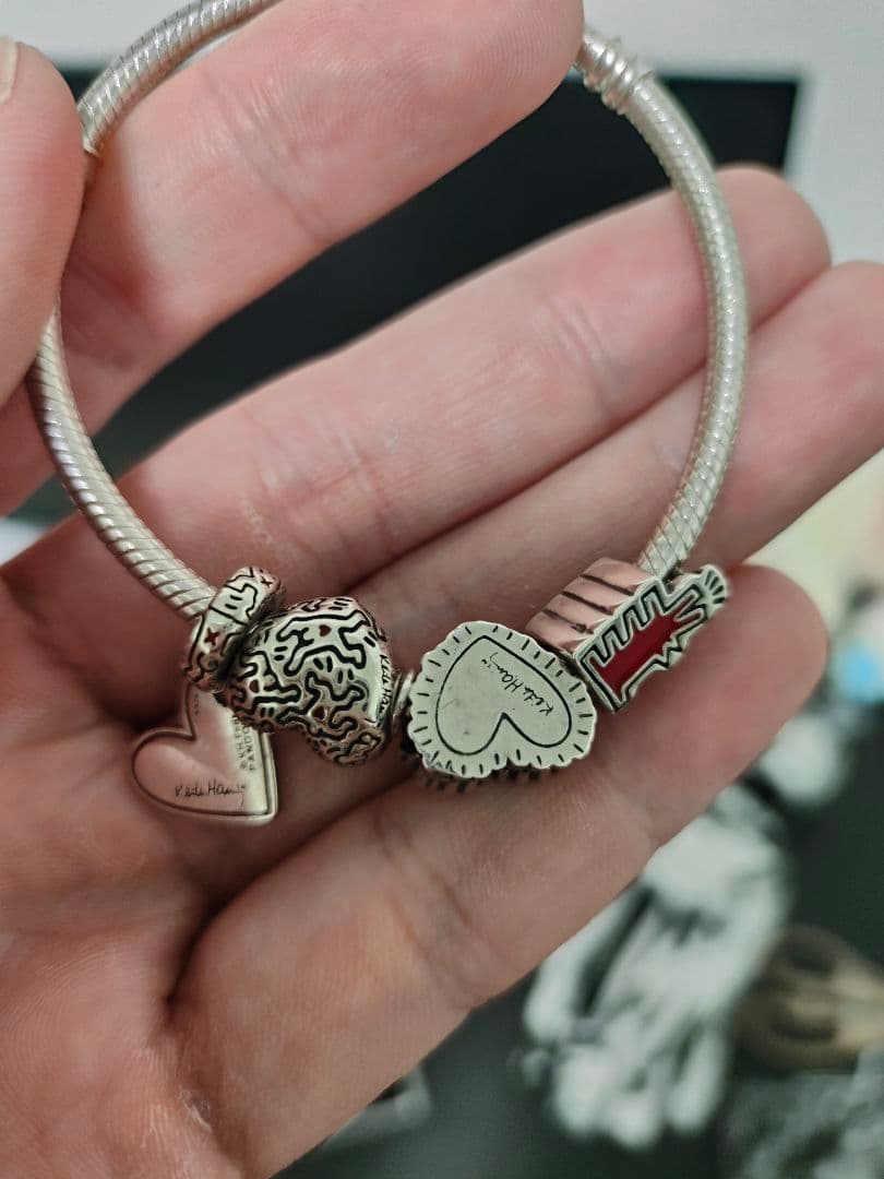 チョベリクロス手下Pandora シルバー ハートチャーム ブレスレット