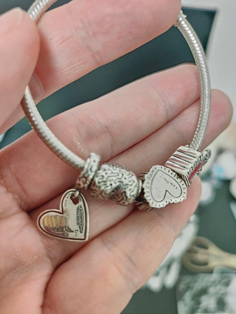 チョベリクロス手下Pandora シルバー ハートチャーム ブレスレット