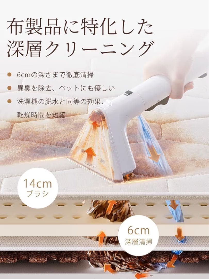 【吸引力がパワーアップ 15000Pa超強吸引力】uwantリンサークリーナー