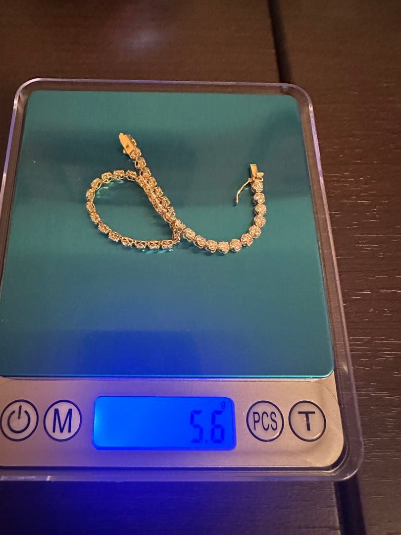 高品質天然ダイヤモンドブレスレット　K18YG 4.40ct