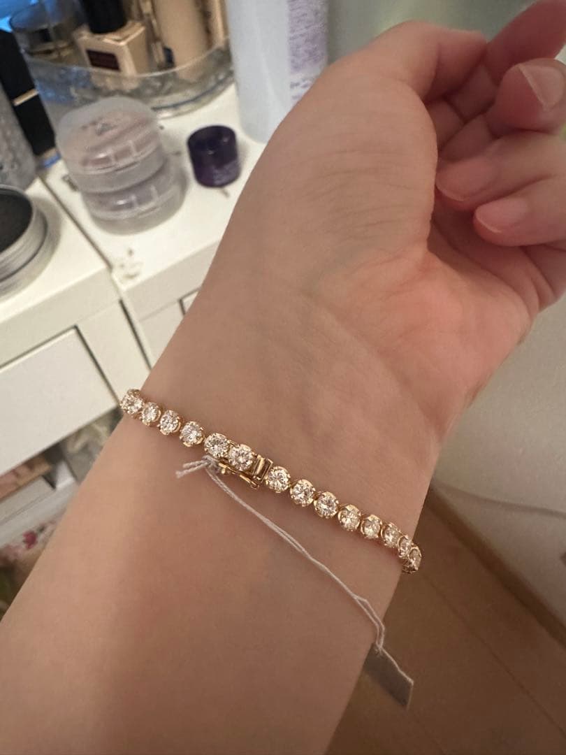 高品質天然ダイヤモンドブレスレット　K18YG 4.40ct