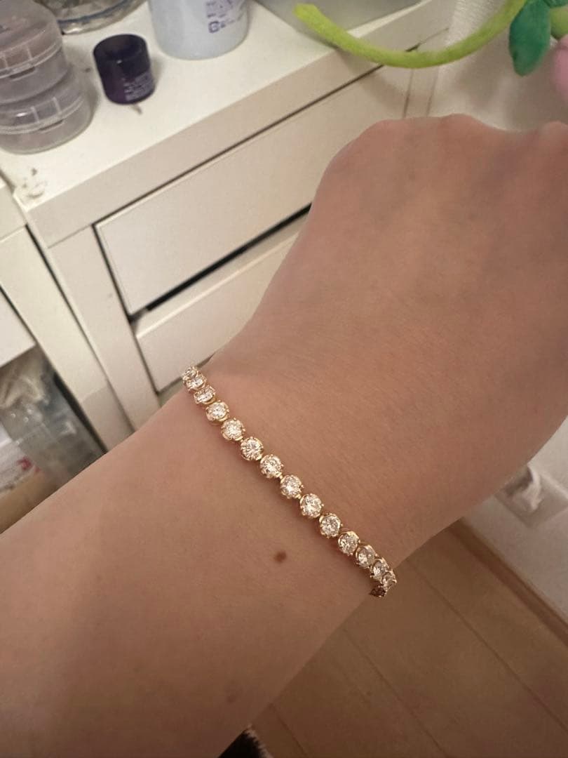 高品質天然ダイヤモンドブレスレット　K18YG 4.40ct