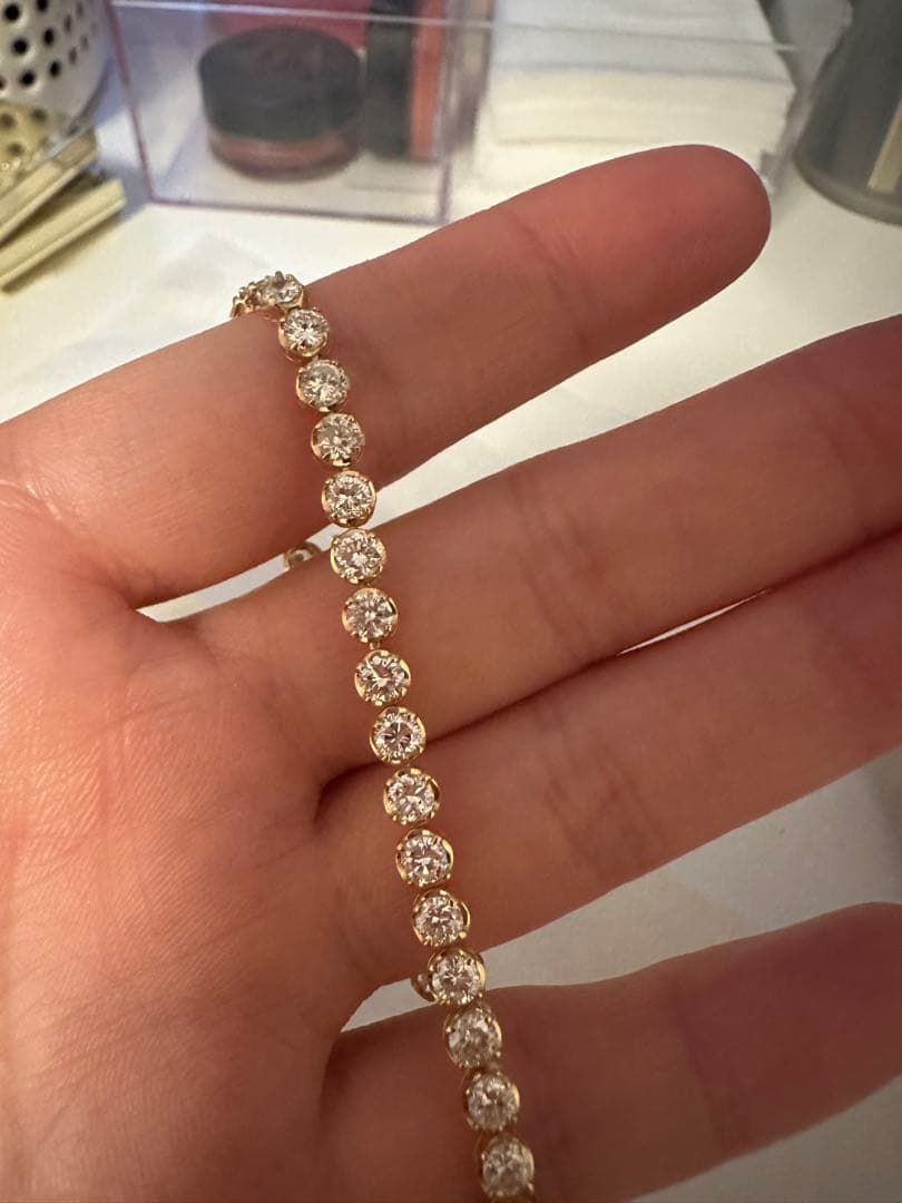 高品質天然ダイヤモンドブレスレット　K18YG 4.40ct