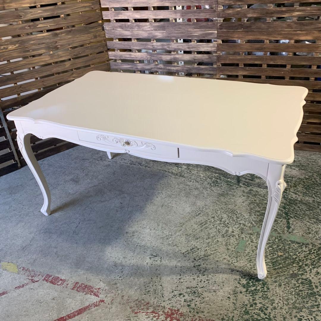 J829 ダイニングテーブル 引き出し付 アンティーク調 猫脚