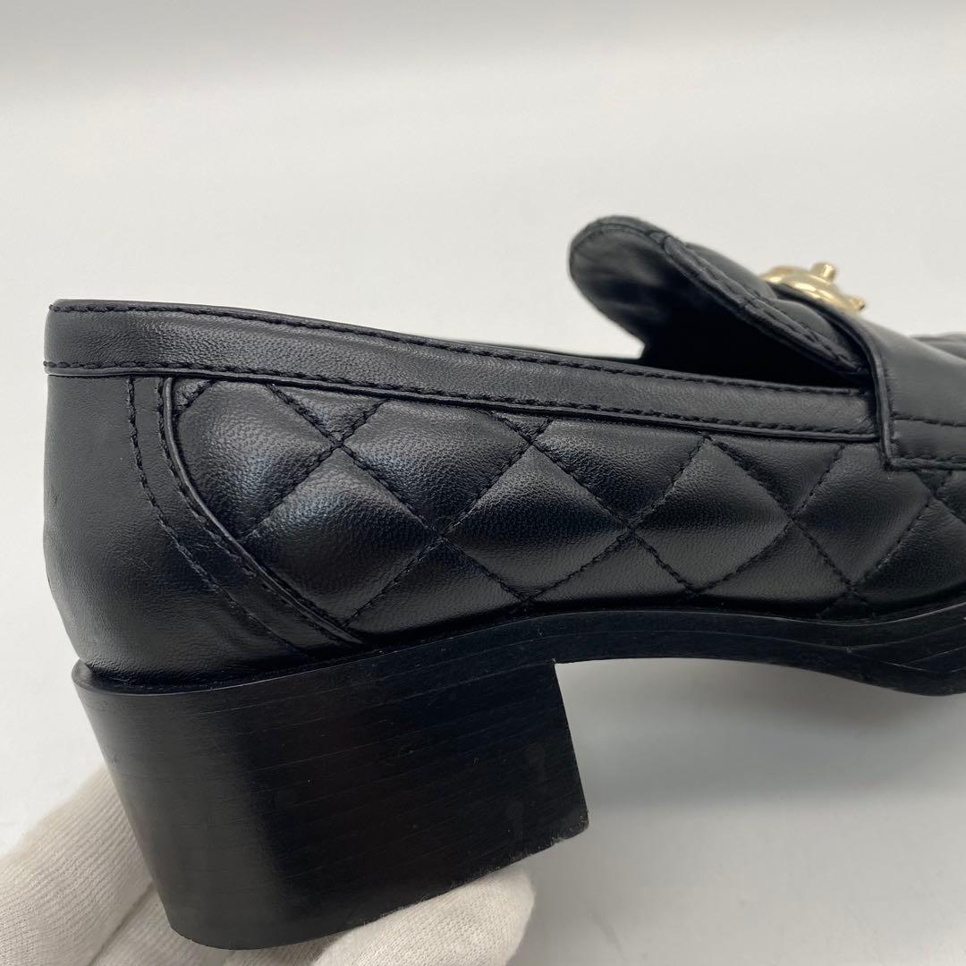 シャネル　CHANEL ローファー　ヒール　ハート　マトラッセ　キルティング