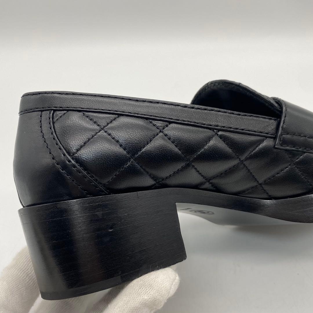 シャネル　CHANEL ローファー　ヒール　ハート　マトラッセ　キルティング
