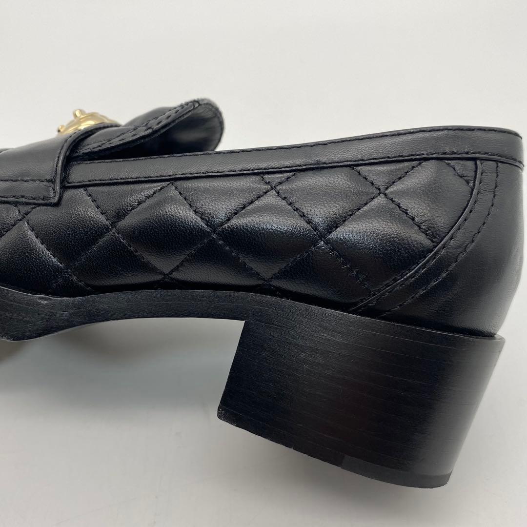 シャネル　CHANEL ローファー　ヒール　ハート　マトラッセ　キルティング
