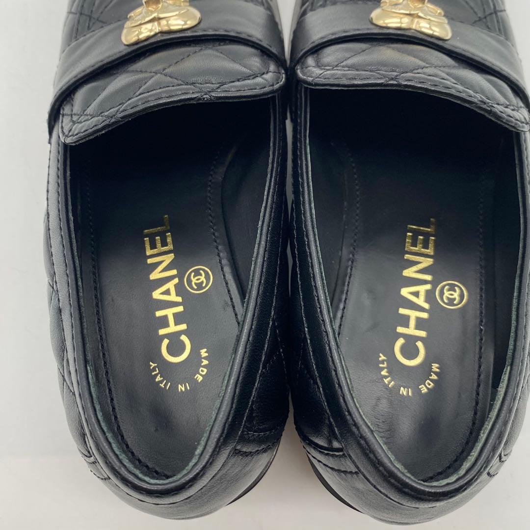 シャネル　CHANEL ローファー　ヒール　ハート　マトラッセ　キルティング