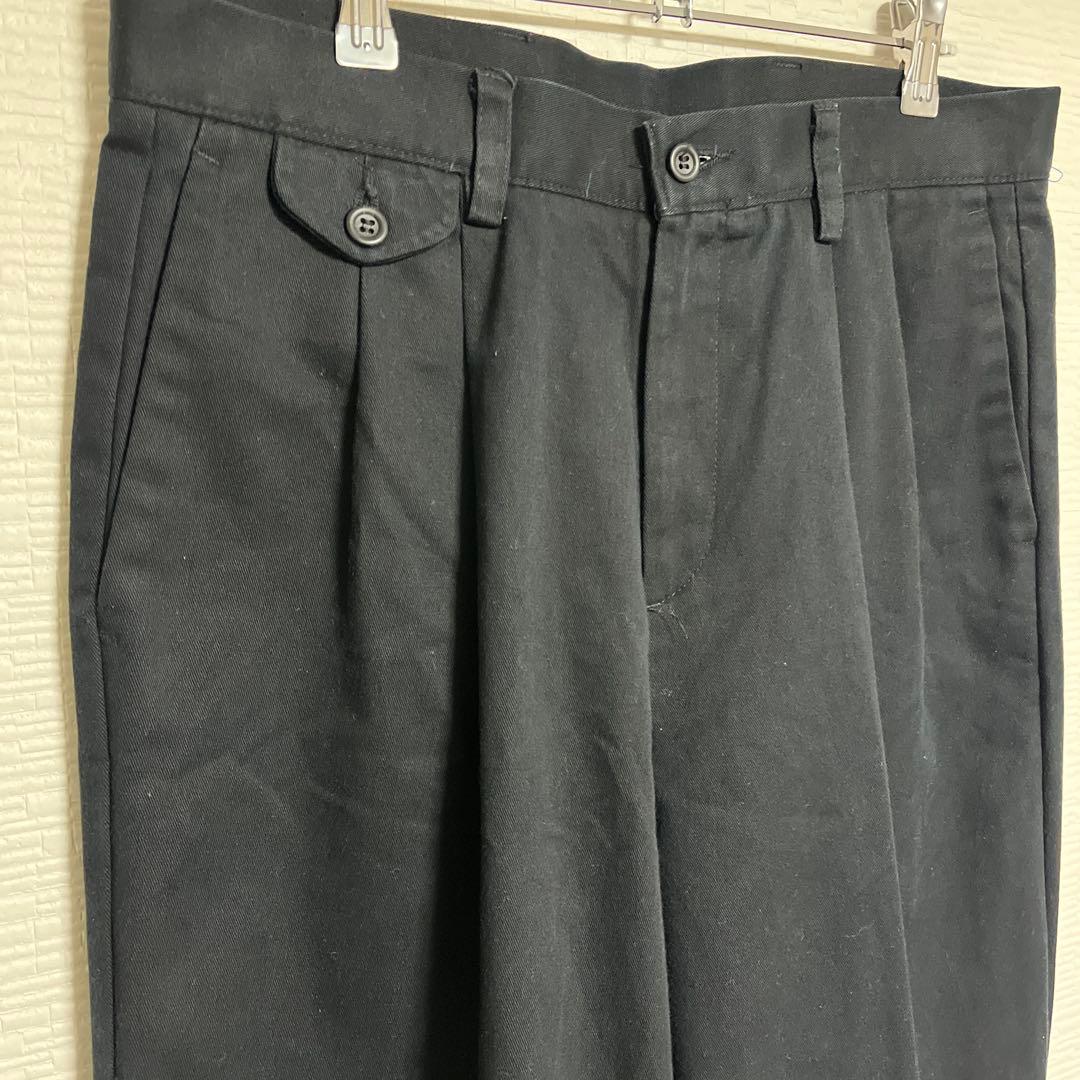 カ*イ様 美品 激安 新品 黒 DOCKERS ブラック ツータック チノ ドッ