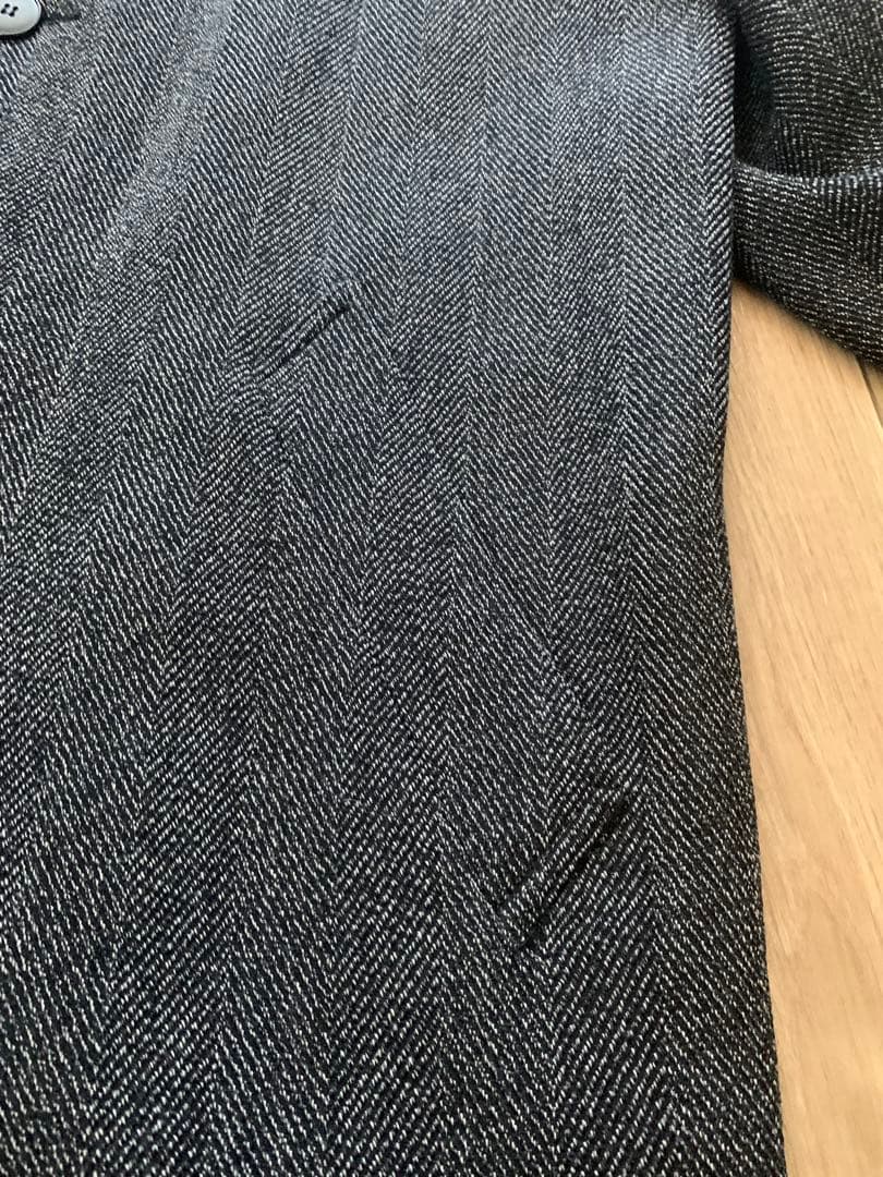 フランス製 agnes b アニエスべー ヘリンボーン ステンカラーコート