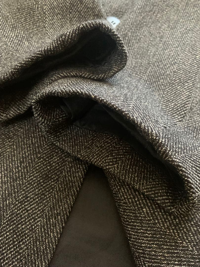 フランス製 agnes b アニエスべー ヘリンボーン ステンカラーコート