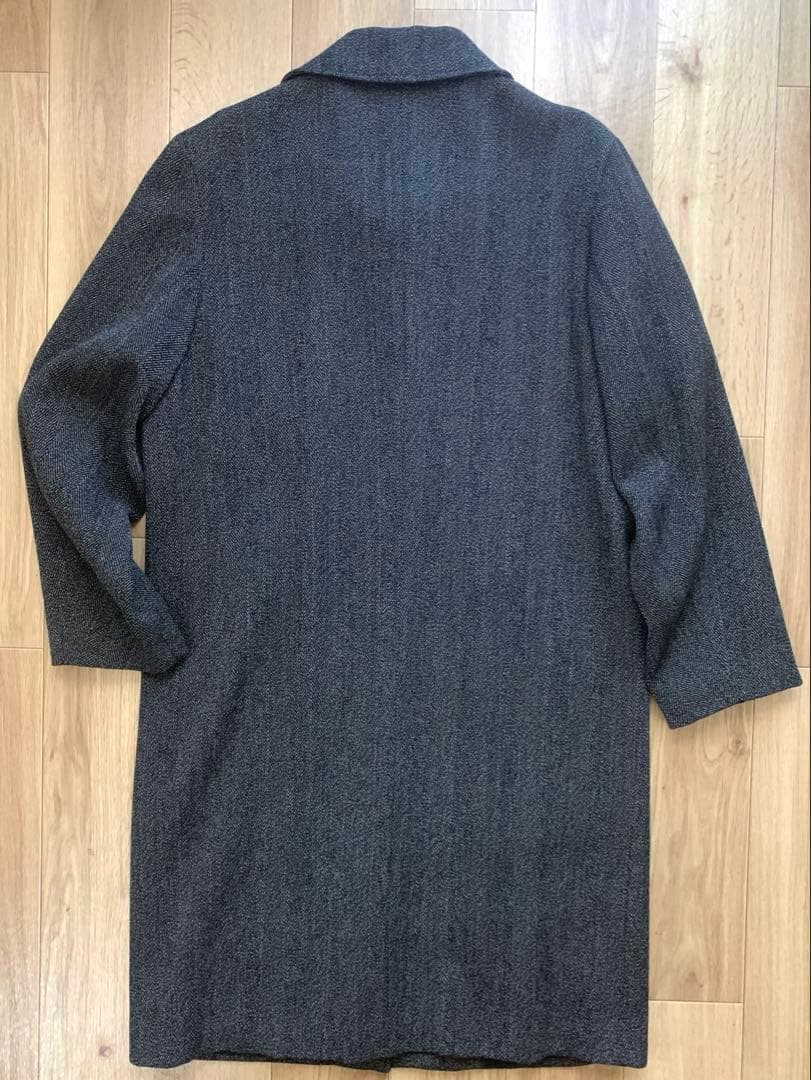 フランス製 agnes b アニエスべー ヘリンボーン ステンカラーコート