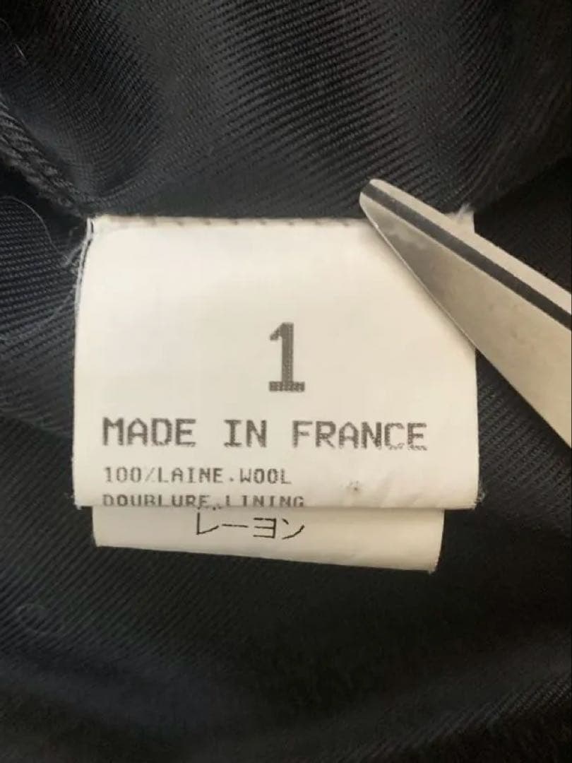 フランス製 agnes b アニエスべー ヘリンボーン ステンカラーコート