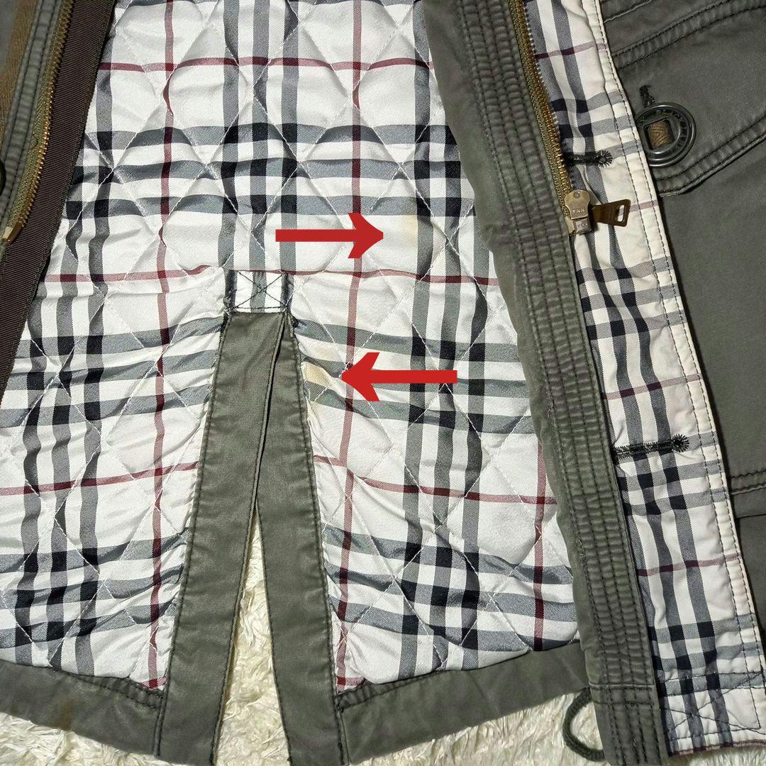 バーバリー　ブラックレーベル　リアルファー付き　モッズコート　サイズM