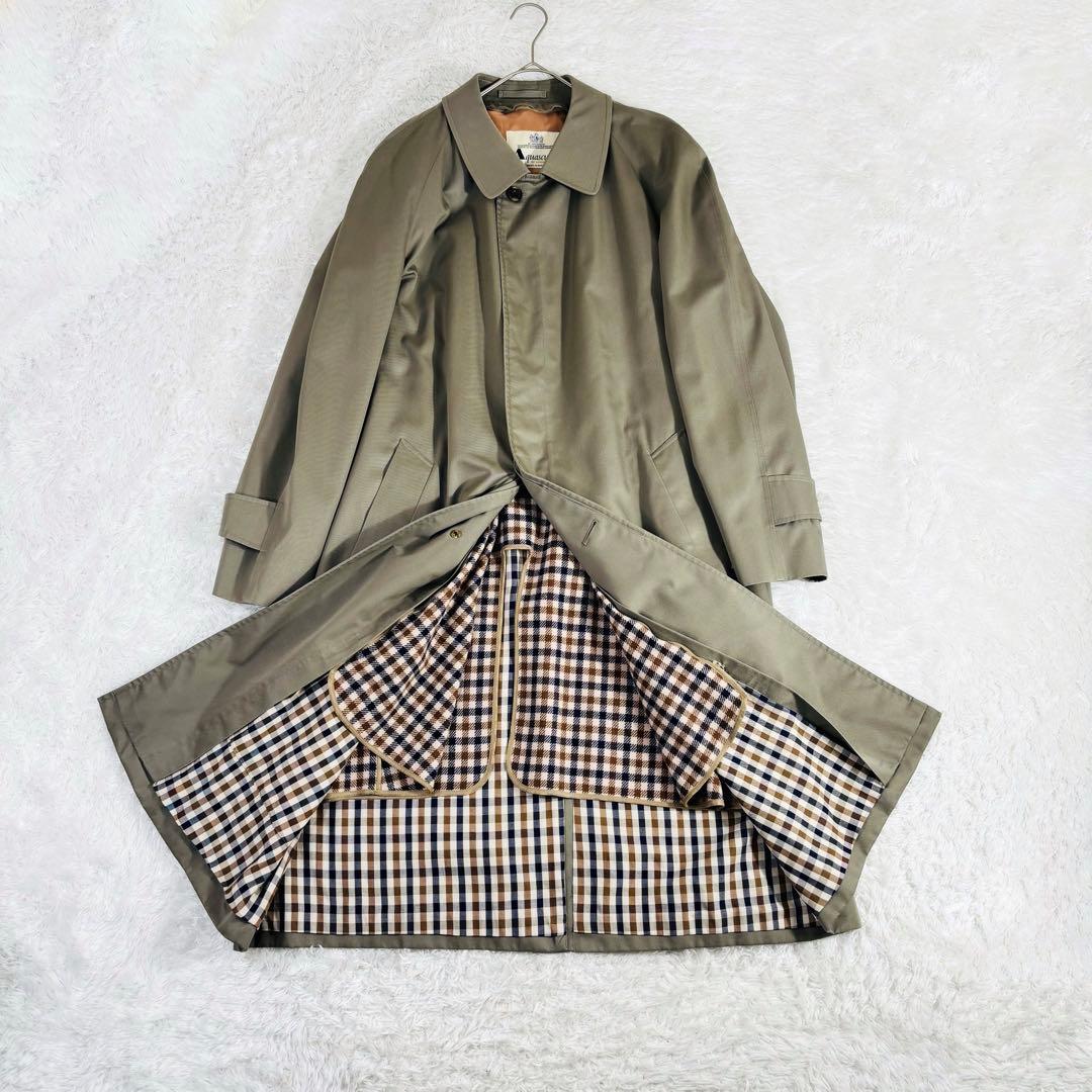 691 極美品✨アクアスキュータム ステンカラーコート 英国製 ライナン付き