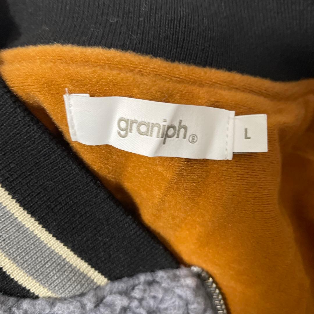新品タグ付 グラニフ イカク ボアスタジアムジャンパー L ブルゾン スタジャン