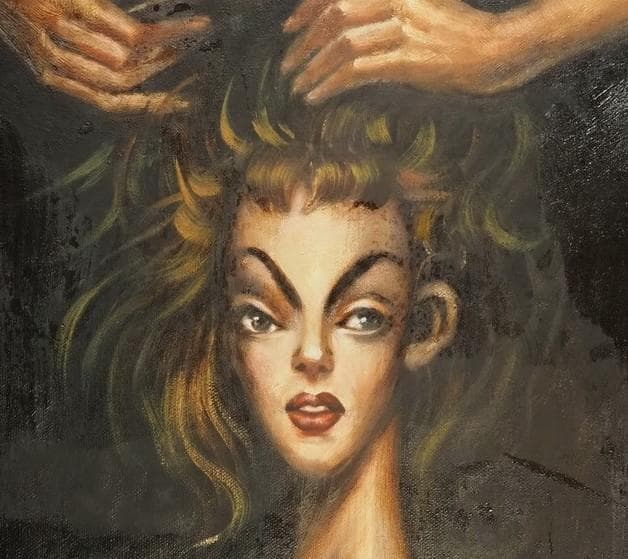 処分価格】☆金子國義 『よこしまな祈り』☆油彩 F6号 油絵 金子国義