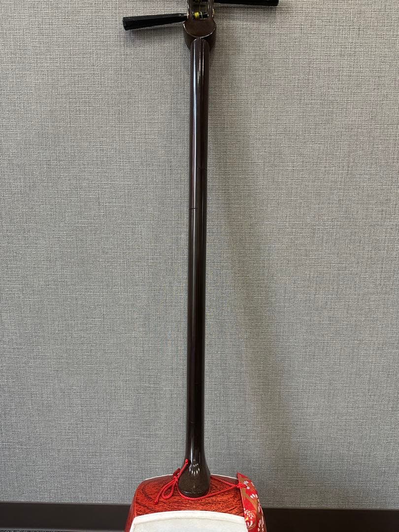 【ケース付き】三味線 本体 白赤