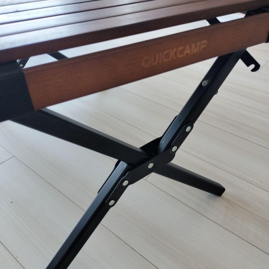 【Hy】クイックキャンプ 折りたたみ スリムウッドロールテーブル 120