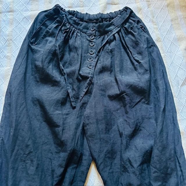 値下！極レア極美品！nolumさん ドロワーズ 黒 リネンパンツ ギャザー