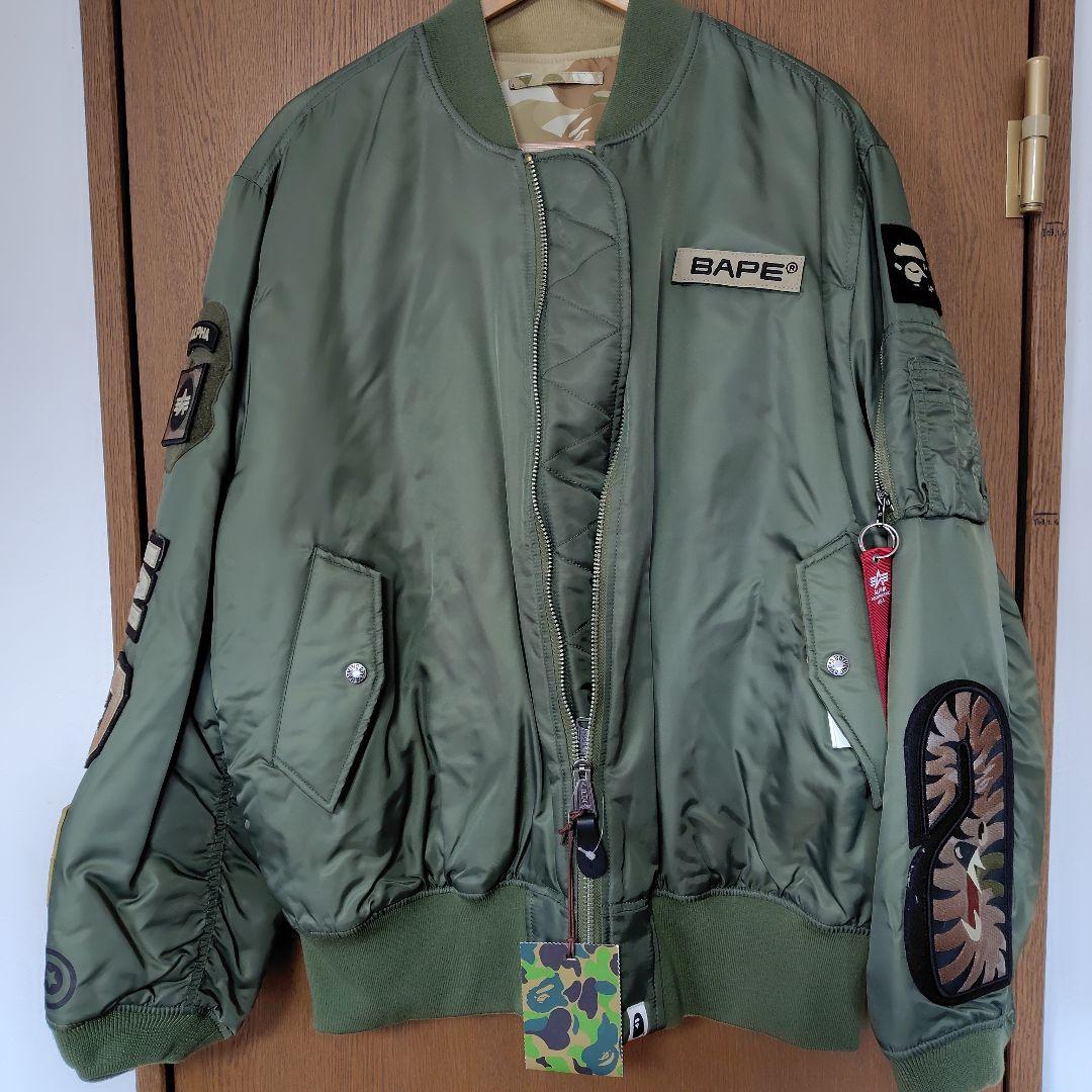 BAPE BAPE MA-1 フライトジャケット オリーブグリーン