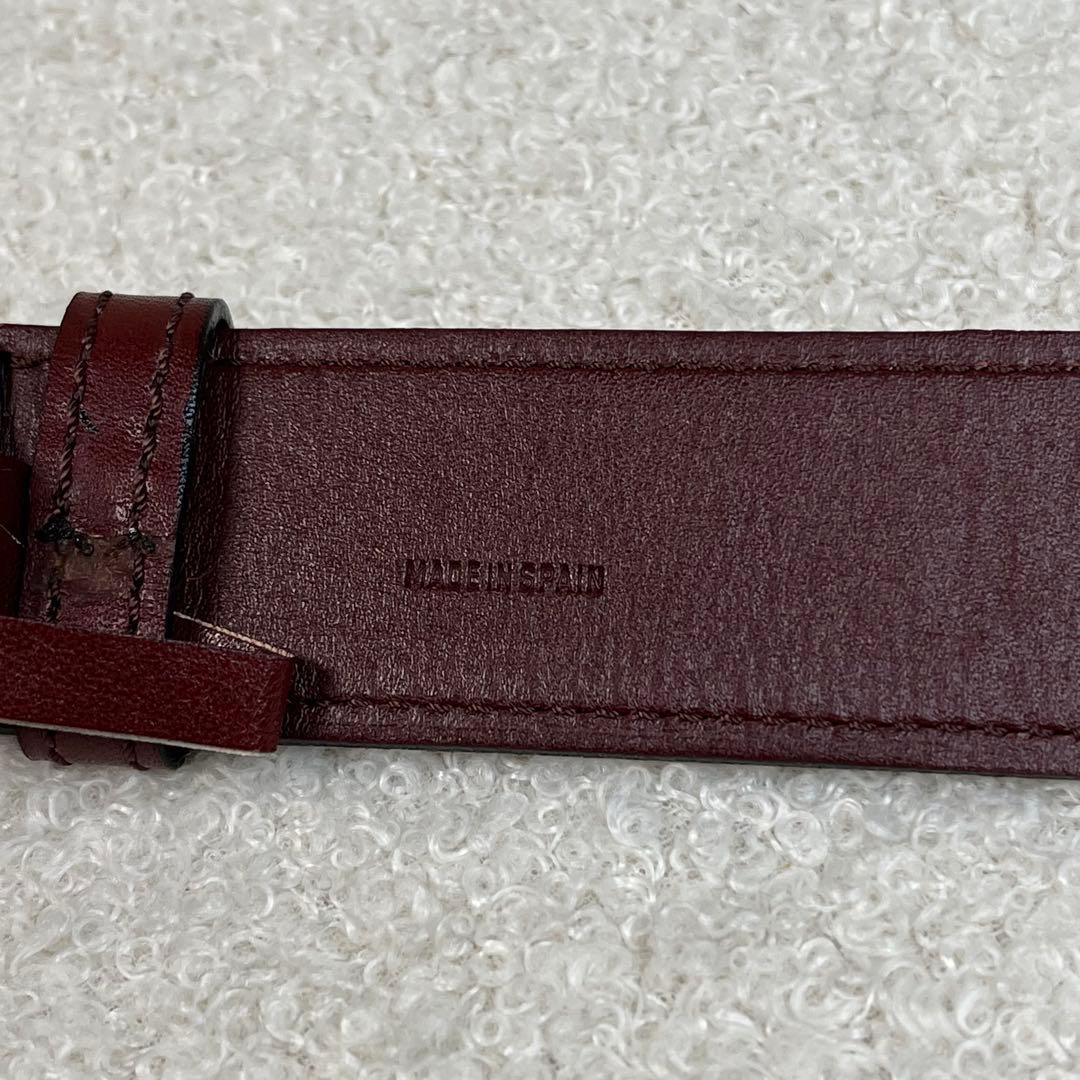 美品　Cartier ベルト　レザー　マストライン　ボルドー　シルバー　ゴールド