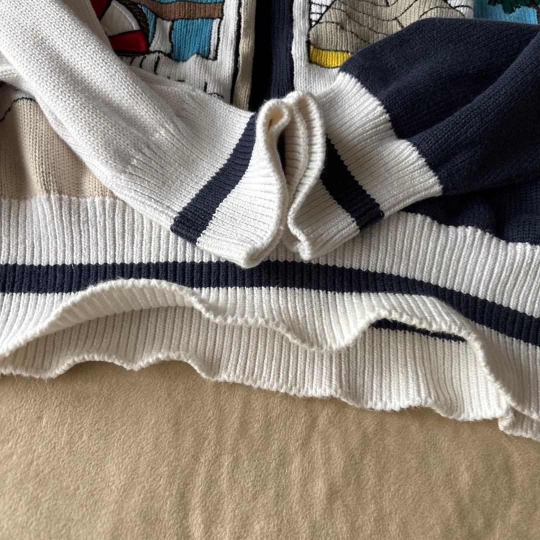 カステルバンジャック観光地刺繍 ニットセーター Lサイズ