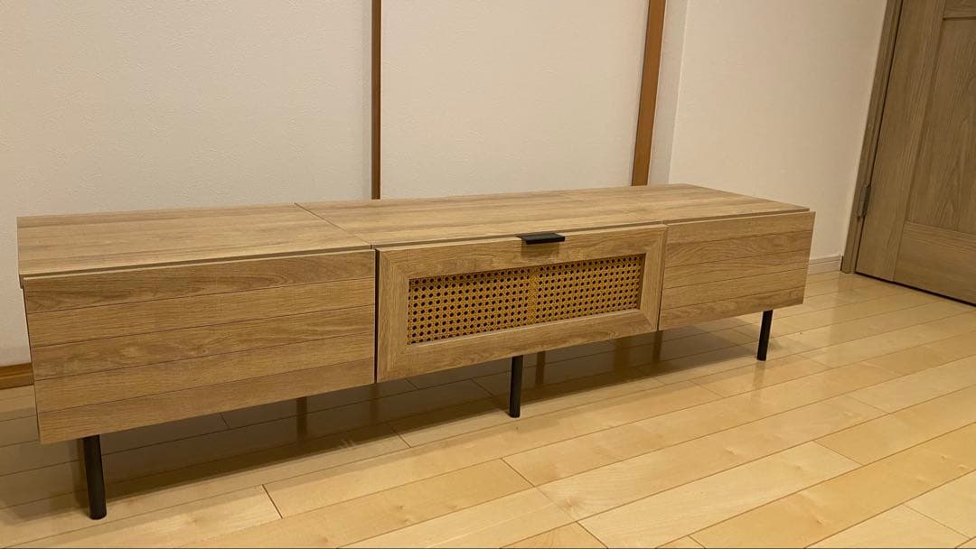 【直接取引】テレビボード　テレビ台　ラタン調　北欧　ナチュラルオーク　150cm