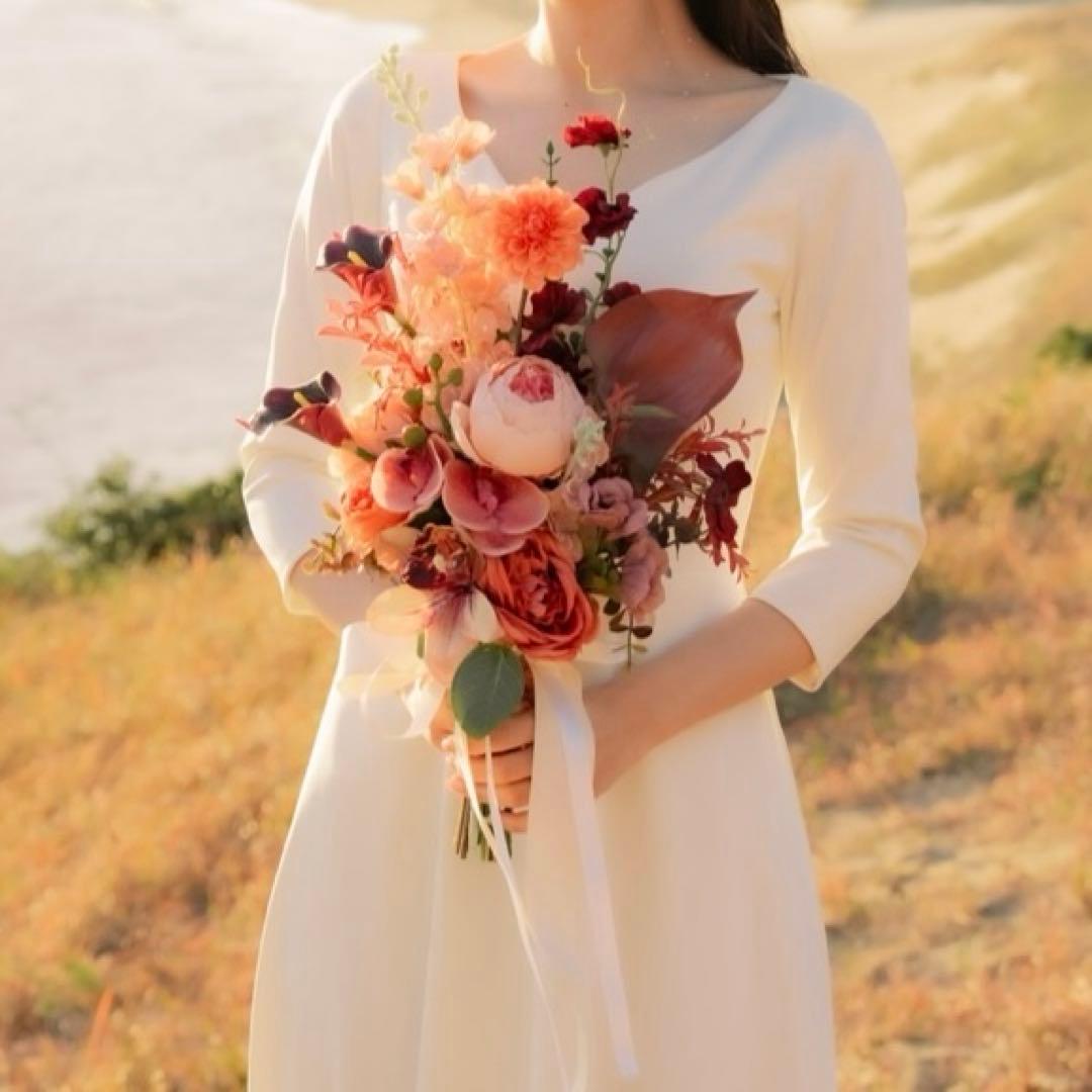 アーティフィシャルフラワー ピンク ボルドー オレンジ 造花