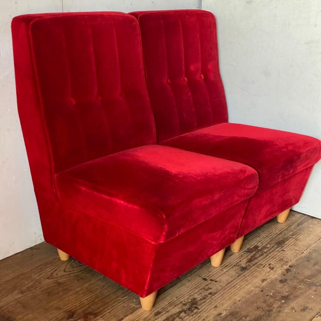 国産ヴィンテージ レトロ 喫茶店 1人掛け モケット ソファ 1