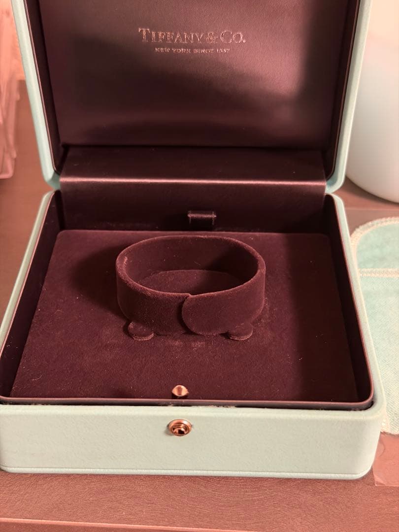 美品Tiffany TワイヤーブレスレットイエローゴールドM