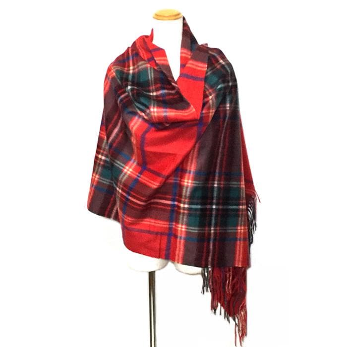 残り僅か大幅値下70㎝×200超大判100%カシミヤストールマフラー新品レッド