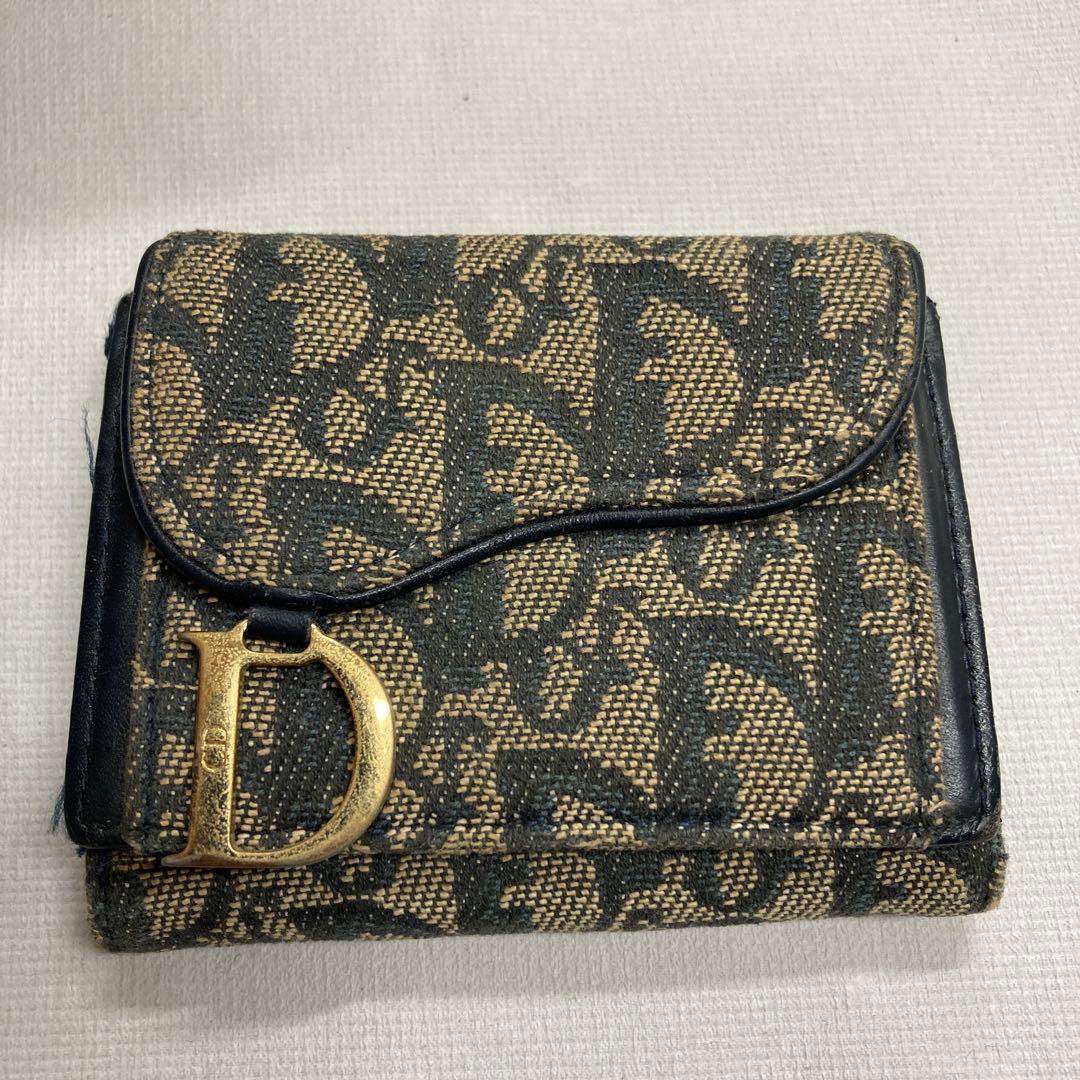 クリスチャンディオール 折り財布 トロッター サドル オブリーク DIOR
