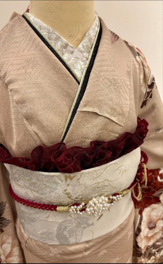 くすみ系　振袖振袖フルセット　牡丹