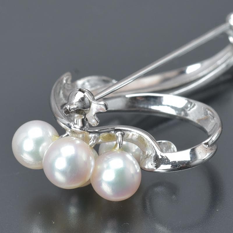 美品◇ミキモト あこや真珠 ブローチ パール6.8mm 6.8g 全長5.1cm